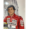 GRAND FORMAT encadré Ayrton SENNA MC-LAREN MP4-4 à la cathédrale notre dame de Reims format A3