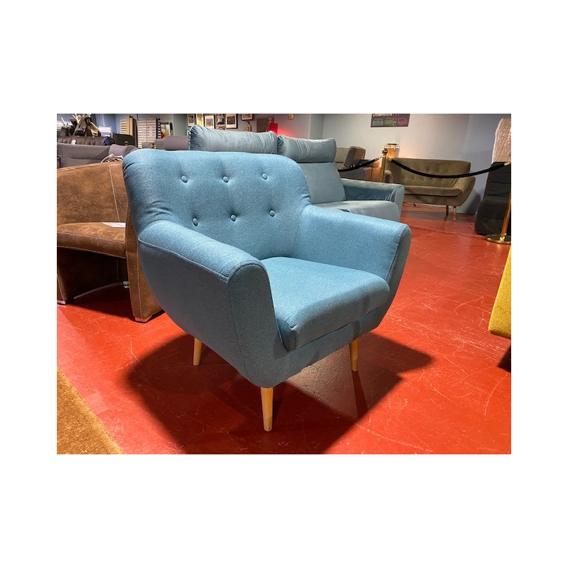 Somero fauteuil bleu canard cabriolet DESIGN & CONFORTABLE ESPRIT SCANDINAVE