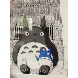 GRAND FORMAT encadré TOTORO à la cathédrale notre dame de Reims format A3