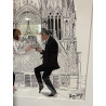 GRAND FORMAT encadré PULP FICTION MIA & VINCENT à la cathédrale notre dame de Reims format A3