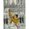 GRAND FORMAT encadré FREDDY MERCURY forever à la cathédrale notre dame de Reims format A3