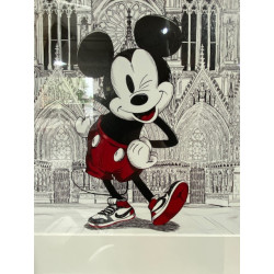 GRAND FORMAT encadré Mickey air Jordan Nike à la cathédrale notre dame de Reims format A3