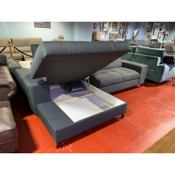 Méridienne 2 personnes GINO salon angle gauche convertible couchage appoint fonction lit RELAX FAMILIALE & COFFRE