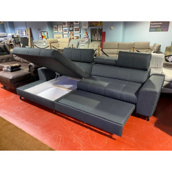 Méridienne 2 personnes GINO salon angle gauche convertible couchage appoint fonction lit RELAX FAMILIALE & COFFRE