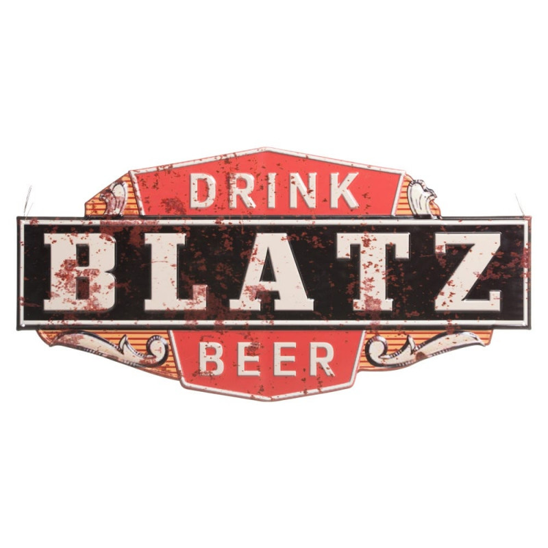 PLAQUE métallique MUR "BLATZ"  DÉCORATION murale 70 X 35 CM buvez de la bière Blatz