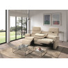 3places 4 relax ELECTRIQUES, jambes, DOS, têtières télescopiques canapé ROSES beige microfibre épaisse