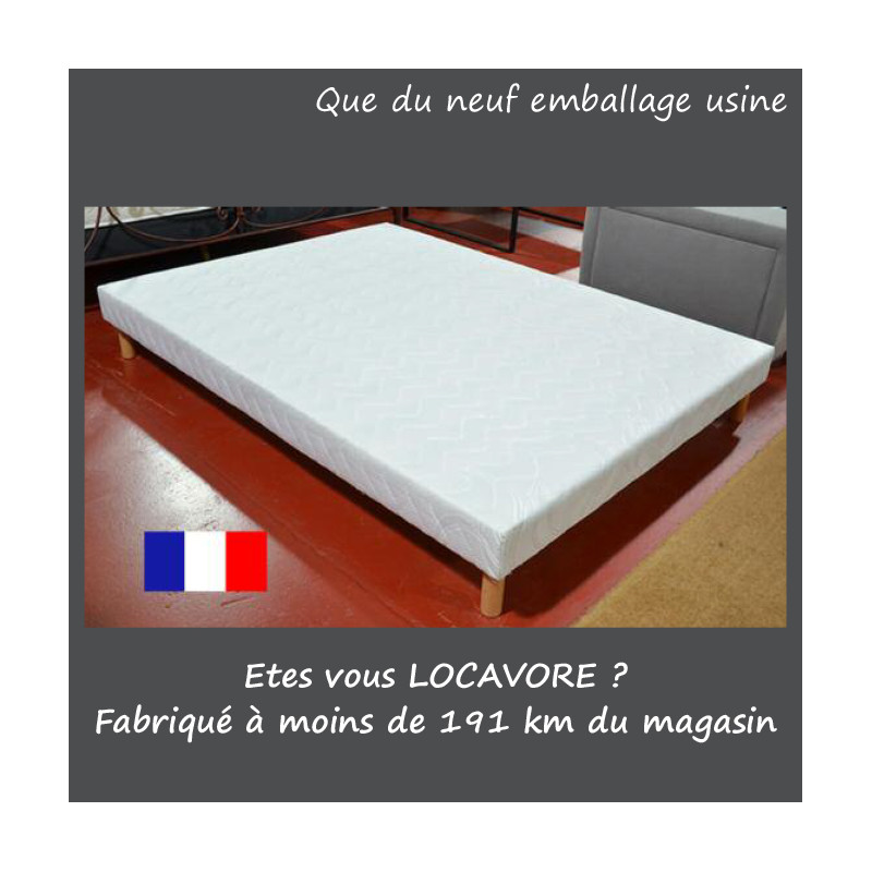 TAPISSIER 140 x 190 LATTES Sommier réf Premium tissu CLAIR