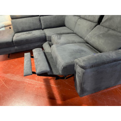 Double relax design & ergonomie salon d'angle d'un extrême confort 2 transats électriques + têtières articulées
