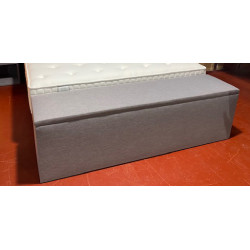 COFFRE banc PIED de LIT pour literie 180 CM fabriquée en France GRIS CLAIR finition Hilton