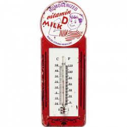 Deco GARAGE style vintage kare THERMOMETRE decoratif VITAMIN D MILK