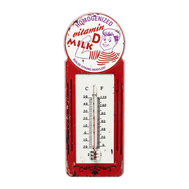 Deco GARAGE style vintage kare THERMOMETRE decoratif VITAMIN D MILK