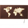 Tableau applique carte du monde LED Kare Design planifiez vos voyages et découvertes
