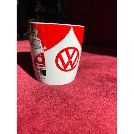 Mug VW COMBI ROUGE Tasse, Céramique, diamètre intérieur 8,5 x largeur 13 x hauteur 9 cm, lave vaisselle et micro-ondes ok
