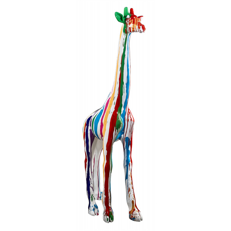 Girafe street art Hauteur 198 cm Sculpture savane PEPS statue en résine FINTION BRILLANTE