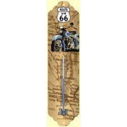 Thermomètre ROUTE 66 voyagez au USA, tôle Métal, 28 x 6.5 x 2 cm utilisation en intérieur ou en extérieur protégé