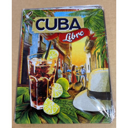 20 x 30 cm CUBA libre Idée Cadeau Métal Design Retro Décoration COCKTAIL SOIREE FESTIF