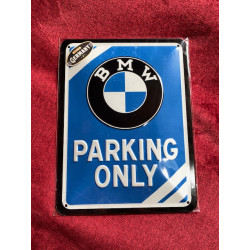 20 x 30 cm BMW PARKING ONLY Idée Cadeau Métal Design Retro Décoration