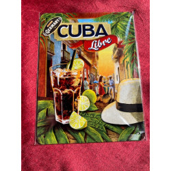 20 x 30 cm CUBA libre Idée Cadeau Métal Design Retro Décoration COCKTAIL SOIREE FESTIF