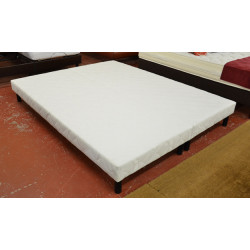 Sommier LATTES 2 x 70 X 190 TAPISSIER AISY tissu BLANC garantie 60 mois