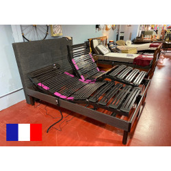 Sommier TPR tri-lattes 2x90x200 articulé 5 plis dos OUVRANT pour plus de confort