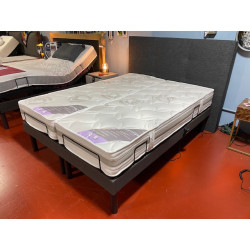 LITERIE tpr BI-LATTES 2*70*190 articulé 5 plis Têtes & Pieds relevables Matelas EPAIS