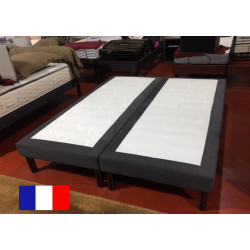 Déco 2 x 80 x 200 lattes sommier TAPISSIER tour en coton GRIS