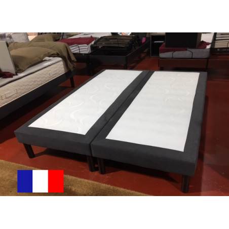 Déco 2 x 80 x 200 lattes sommier TAPISSIER tour en coton GRIS