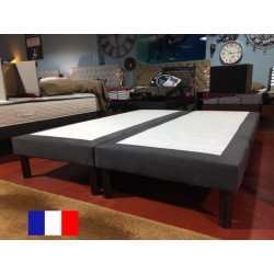 Déco 2 x 80 x 200 lattes sommier TAPISSIER tour en coton GRIS