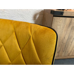 ST1808 503 CHAISE TISSU JAUNE - chaise de salle à manger design et bon maintien finition piquage diamant gallon noir