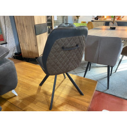 ST1902 503 CHAISE revêtement bi-matière - chaise de salle à manger design et bon maintien finition piquage diamant & poignée