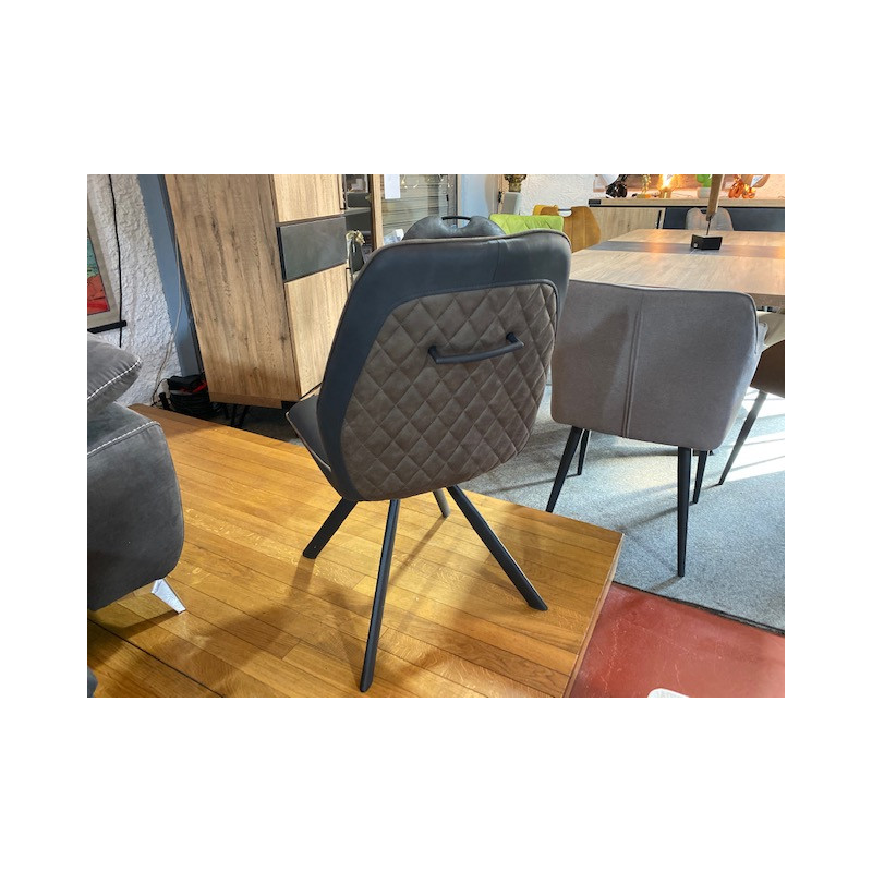 ST1902 503 CHAISE revêtement bi-matière - chaise de salle à manger design et bon maintien finition piquage diamant & poignée