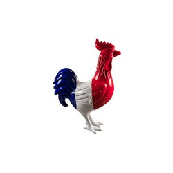 COCORICO street art coq BLEU BLANC ROUGE Hauteur 170 cm statue en résine pour extérieur intérieur BELLE FINITION