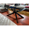 Table Design industriel 200 x 94 cm fabrication locale, table esprit MIKADO atelier artiste loft, plateau chène finition huilé