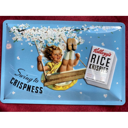 20 x 30 cm Kelloggs Rice Krispies idée Cadeau Métal Design Retro Décoration