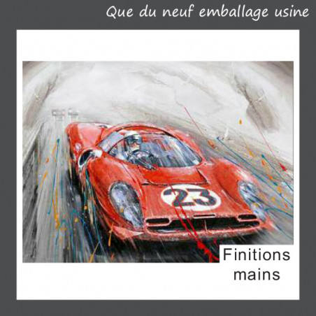 FERRARI Le Mans la belle voiture rouge évocation P34 TABLEAU toile sur CADRE