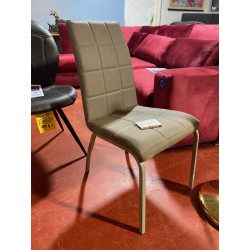 KIRA chaise de salle à manger design et bon maintien REVETEMENT entretien facile waterproof pieds beige pierre