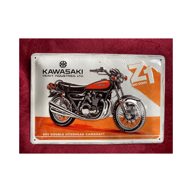 30 x 20 cm KAWASAKI Z1 la légende idée Cadeau Métal Design Retro Décoration