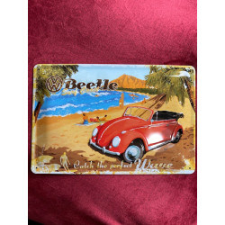30 x 20 cm Coccinelle COX décapotable cabriolet Beetle idée Cadeau Métal Design Retro Décoration
