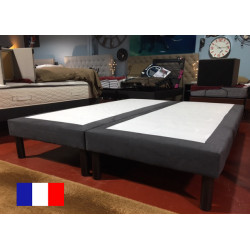 Déco 2*90*200 DUO lattes sommier TAPISSIER tour en coton GRIS COUCHAGE FERME & SOLIDE 180 200