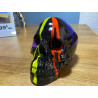 Skull peinture de guerre, statue rendu de qualité, belle pièce, déco originale tete de morte crane coulures multicolors