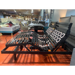 Sommier TPR plots épaules 2x80x200 articulé 5 plis dos OUVRANT grand couchage ergonomique TELECOMMANDE sans fil