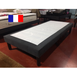 Déco 90*200 lattes sommier TAPISSIER qualité hôtellerie contour en coton GRIS