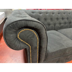 Chesterfield canapé 3 places CONFORT BIEN FERME pour une belle longévité REVETEMENT MICROFIBRE ALCALA