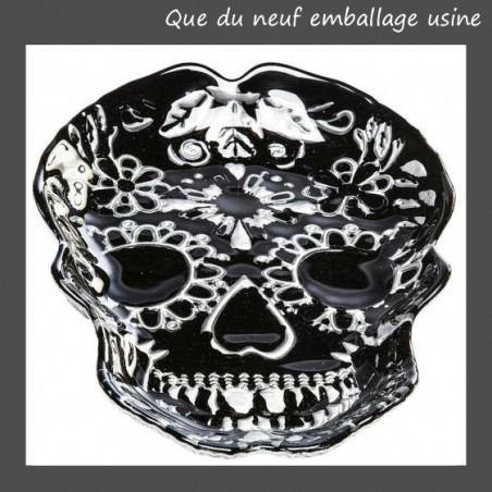 Coupe Tête de mort Skull noir 41cm plat de présentation