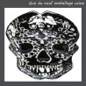 Coupe Tête de mort Skull noir 41cm plat de présentation