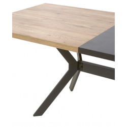 NETO table 230 cm de salle à manger AVEC RALLONGE couleur SCARLET OAK esprit INDUSTRIEL ATELIER TF2003