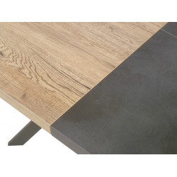 NETO table 230 cm de salle à manger AVEC RALLONGE couleur SCARLET OAK esprit INDUSTRIEL ATELIER TF2003