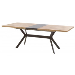 NETO table 230 cm de salle à manger AVEC RALLONGE couleur SCARLET OAK esprit INDUSTRIEL ATELIER TF2003