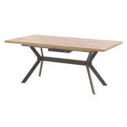 NETO table 230 cm de salle à manger AVEC RALLONGE couleur SCARLET OAK esprit INDUSTRIEL ATELIER TF2003