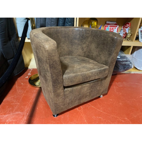 Cabriolet INDUSTRIEL TWO esprit club CHESTER fauteuil JULIO II ASPECT CUIR VIELLI REVETEMENT tissu microfibre